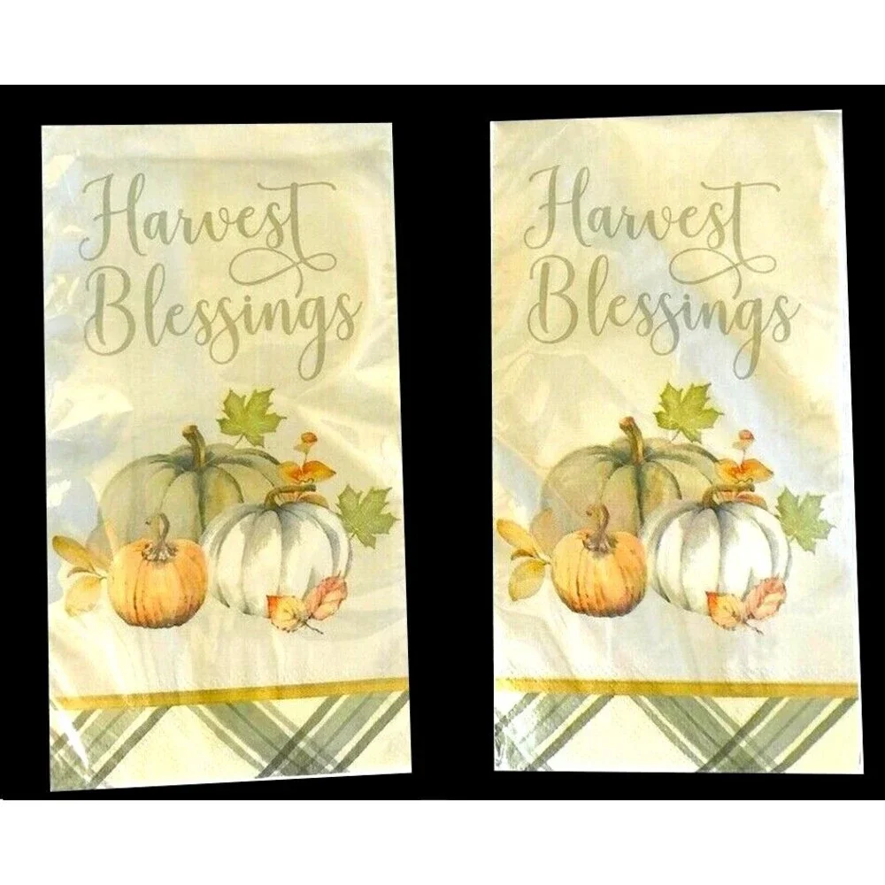 Thanksgiving Paper Napkins Towels Buffet Fall Harvest Blessings 40 Ct Decoupage